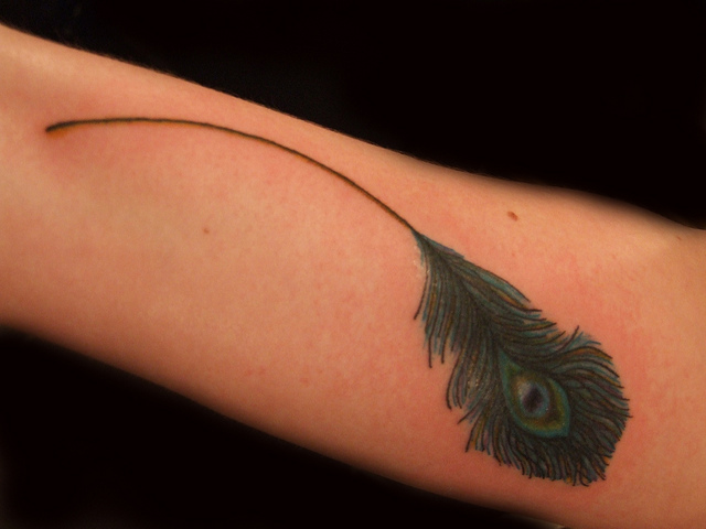 Peacock Feather Tattoo On Arm