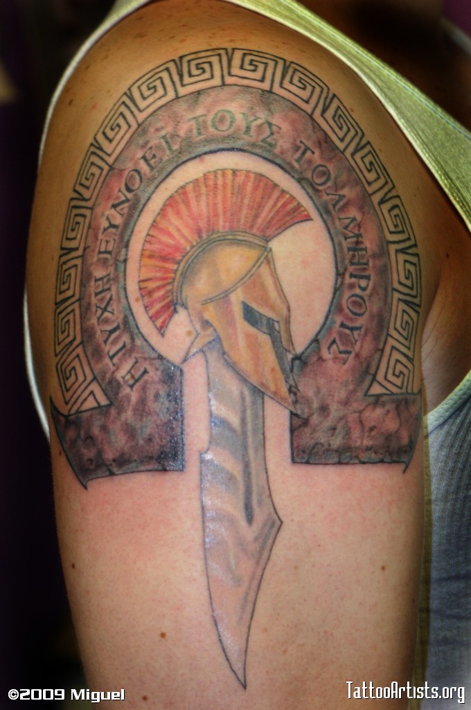 Spartan Armor Sword Helmet Tattoo Arts