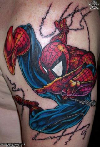 Swinging Spiderman Tattoo