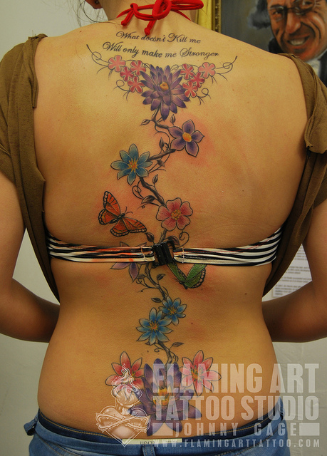 Back Flower Tattoos On Women