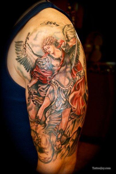 St Michael Tattoo Upper Arm – Shoulder Design