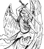 Tattoo Archangel Michael - Black White Tattoo Design