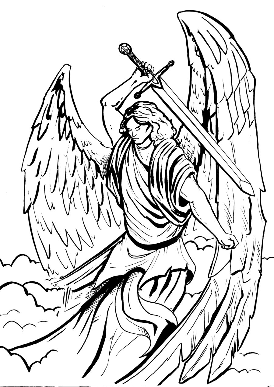 Tattoo Archangel Michael – Black White Tattoo Design