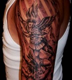 St Michael Half Sleeves Tattoo Ideas