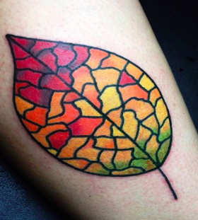 stained-glass-leaf-autumn-tattoo stained-glass-leaf-autumn-tattoo