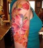 Attractive Stargazer Lily Tattoo For Girl