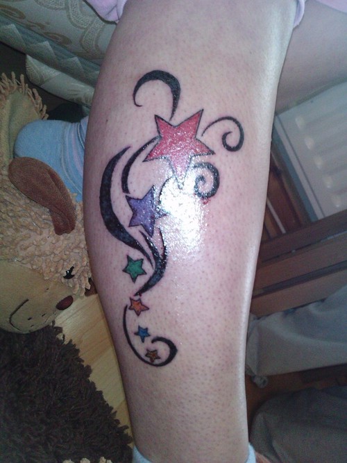 Art Star Tattoo Design For Girls