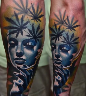 stoner portrait tattoo