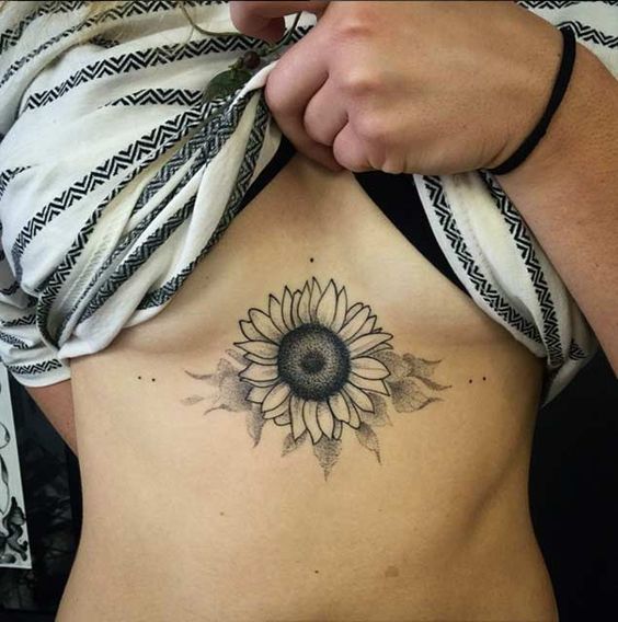 sunflower-sternum-tattoo