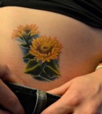 Cute Small Sunflower Tattoo Design for Women
