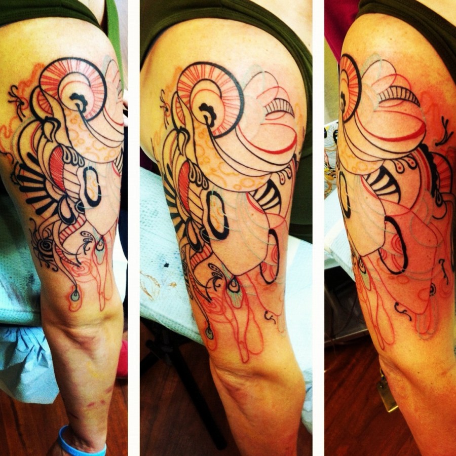 On Progress Arm Tattoo Design fro Men