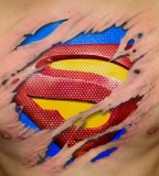 Fascinating Tattoo Of Superman On Chest