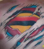 Innovative Superman Chest Tattoo Design Wallpaper