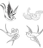 Gorgeous Swallow Birds Tattoo Design 