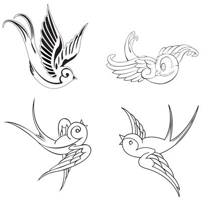 Gorgeous Swallow Birds Tattoo Design