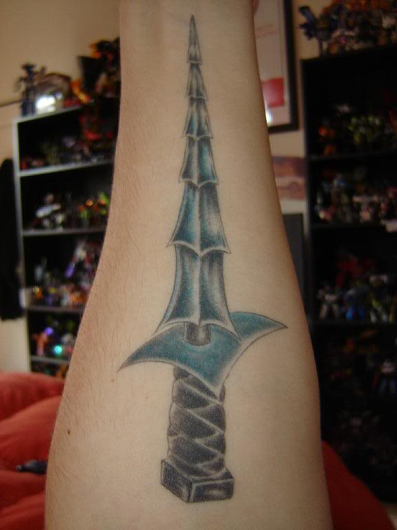 Epic Sword Tattoo Design on Arm Men