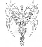 Dragon Sword Tattoo Design Sketch By Biomek