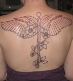 Nurse Symbol Tattoo On Back for Women