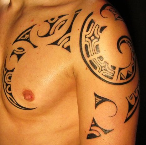 Tribal Tattoo On Chest for Men