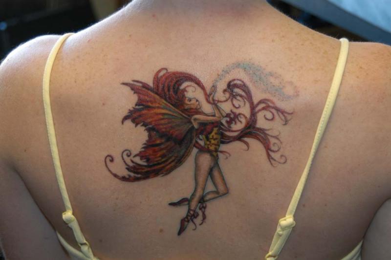 Angel Wings Shaped Tattoo Design for Girls