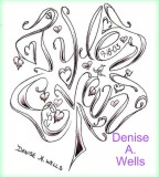 Butterfly Shaped Name Tattoo Design by Denise A Wells