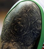 Mexicos Hector Hernandezs Tattoo Is Seen During Their Mens