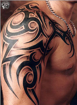 Arm Shoulder Tribal Tattoo Designs For Men