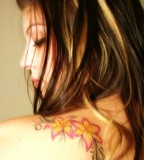 Beautiful Swirly Flower Shoulder Tattoo Ideas For Women