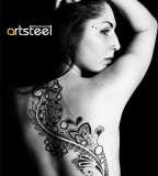 Beautiful Swirly Flower and Patterns Tattoo For Women