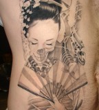 Beautiful Women & Koi Fish Tattoos Designs - Side Body / Rib Women Tattoo Ideas
