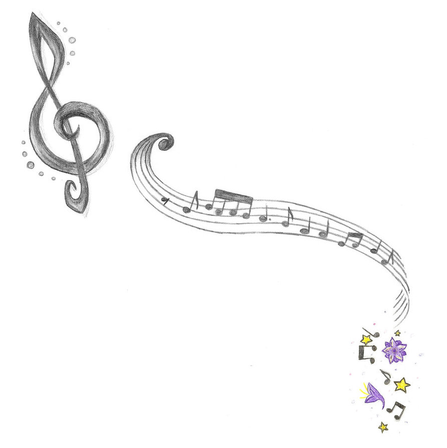 Music Notes And Plum Blossoms Tattoo Ideas