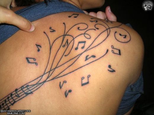 Music Tattoos In The Body