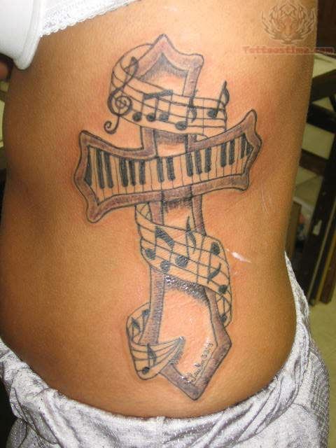 Cross Music Tattoo Ideas