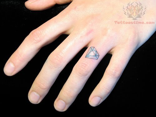 Finger Ring Diamond Tattoo Design Picture