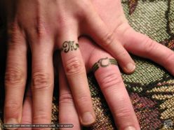 Sweet Couple Ring Finger Beautiful Tattoo Design