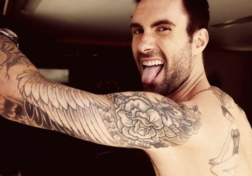 Flower Tattoos of Adam Levine