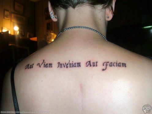 Tattoo Ideas Latin Words Phrases at Upper Back