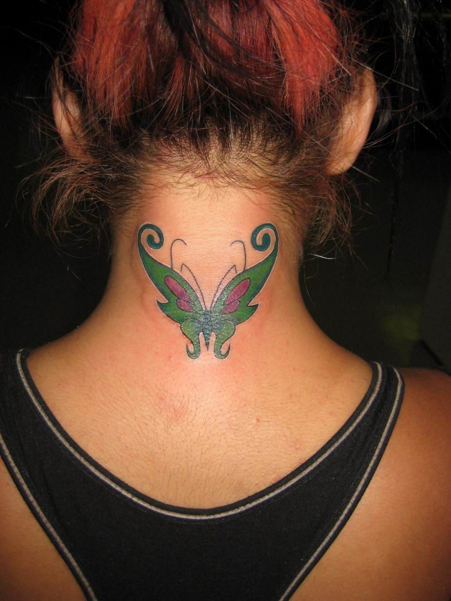 Beautiful Black Light Butterfly Tattoo Design