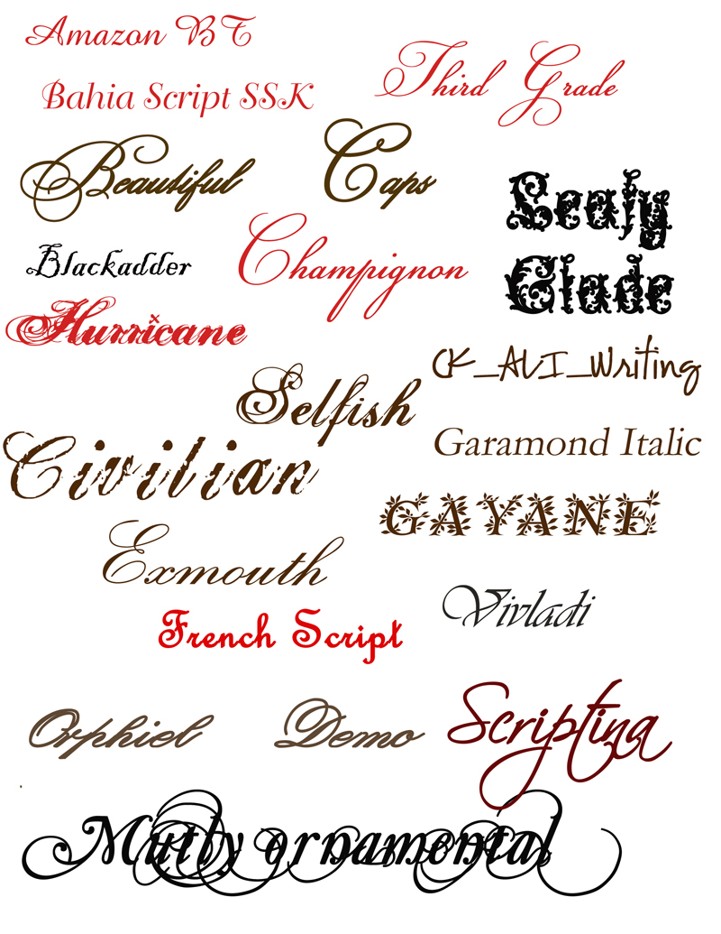 Fancy Tattoo Fonts Name