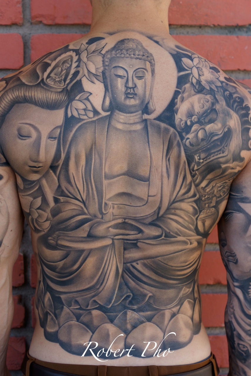 Budha Back Tattoo