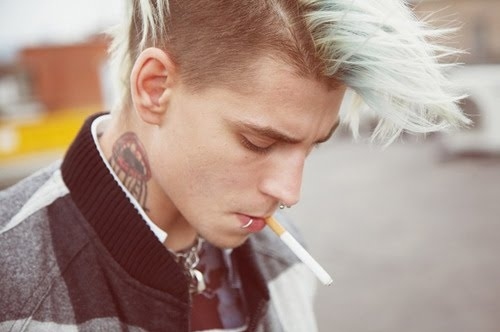 Mohawk Boy With Neck Tattoo