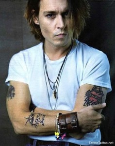 Cool Johnny Depp Arm Tattoos