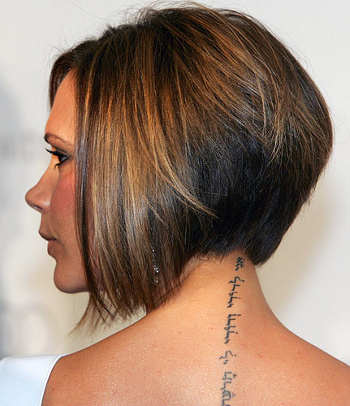 Victoria Beckham Neck Tattoos