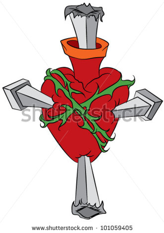 Vector Tattoo Broken Heart Illustration