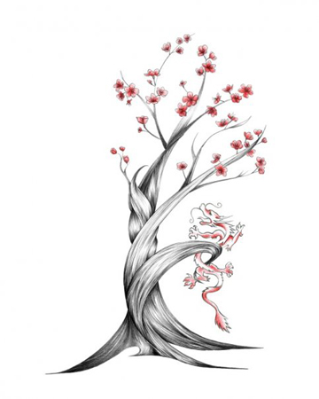 Cherry Blossom Japan Drawing Tattoo