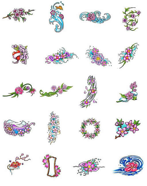 Cherry Blossom Tattoos Design Sketch