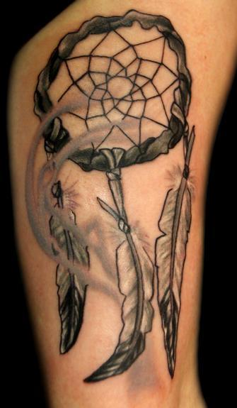 Dream Catcher Black Gray Tattoo Picture