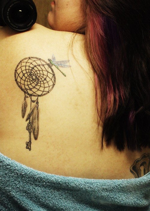 The Dream Catcher Girls Tattoo Design on Back