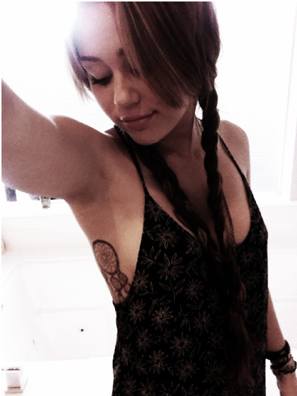 Miley Cyrus Dream Catcher Tattoo Design