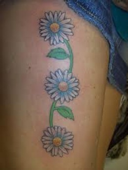 Cute Three Flowers Shaped Symbolizing Girls Tattoo Design
